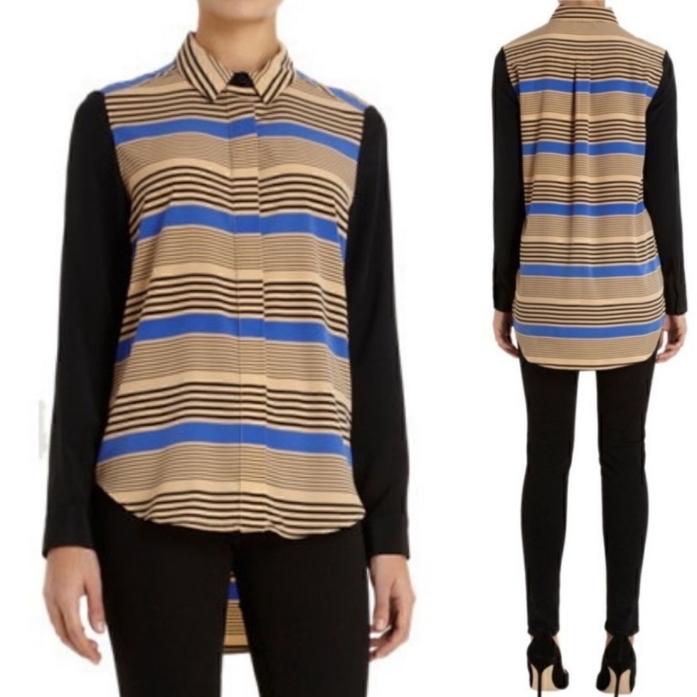 Sea New York Striped Dolman Button-up Blouse Size 8